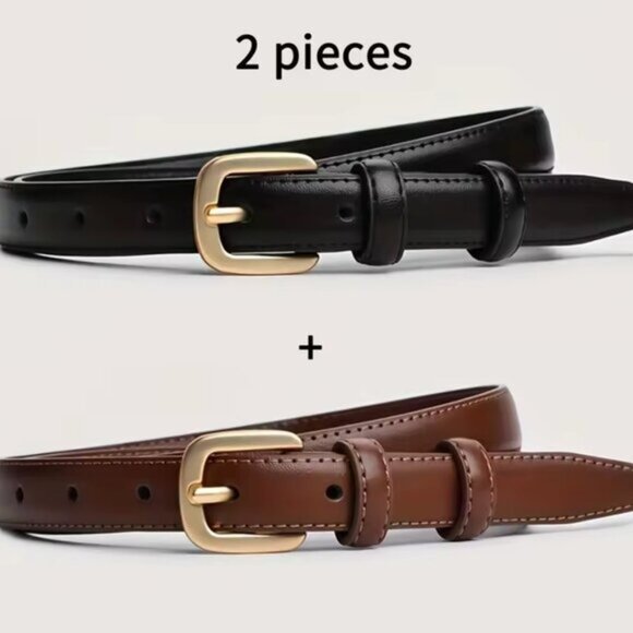 2 Piece Classic Waist Belt Set - Picture 1 of 3